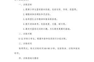 小学生篮球训练目标及措施